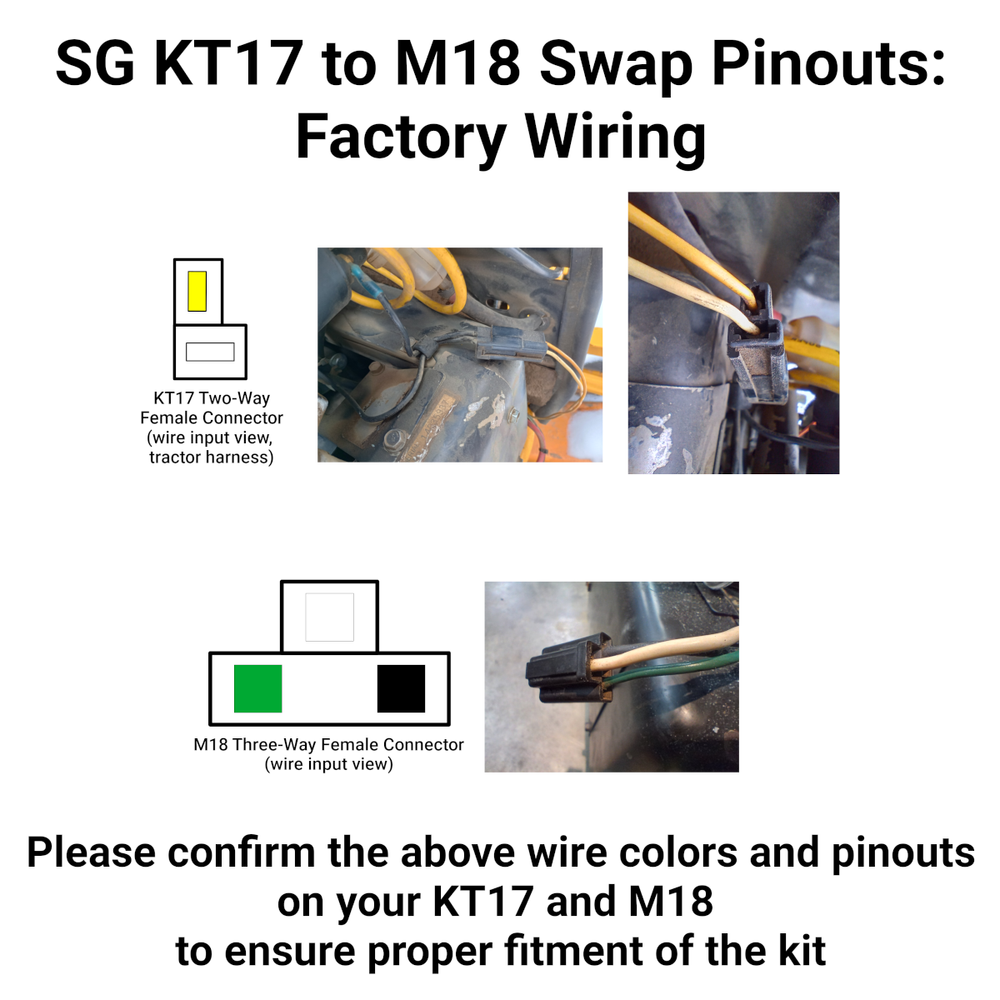 KT17 to M18 Swap Harness (82 Series Tractor) — Soluna Garage
